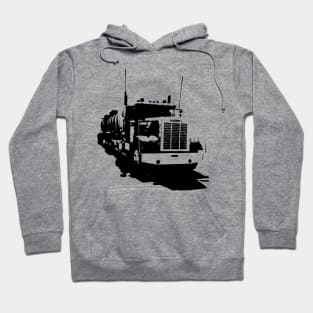 Freightliner classic 1980s big rig truck monoblock black Hoodie